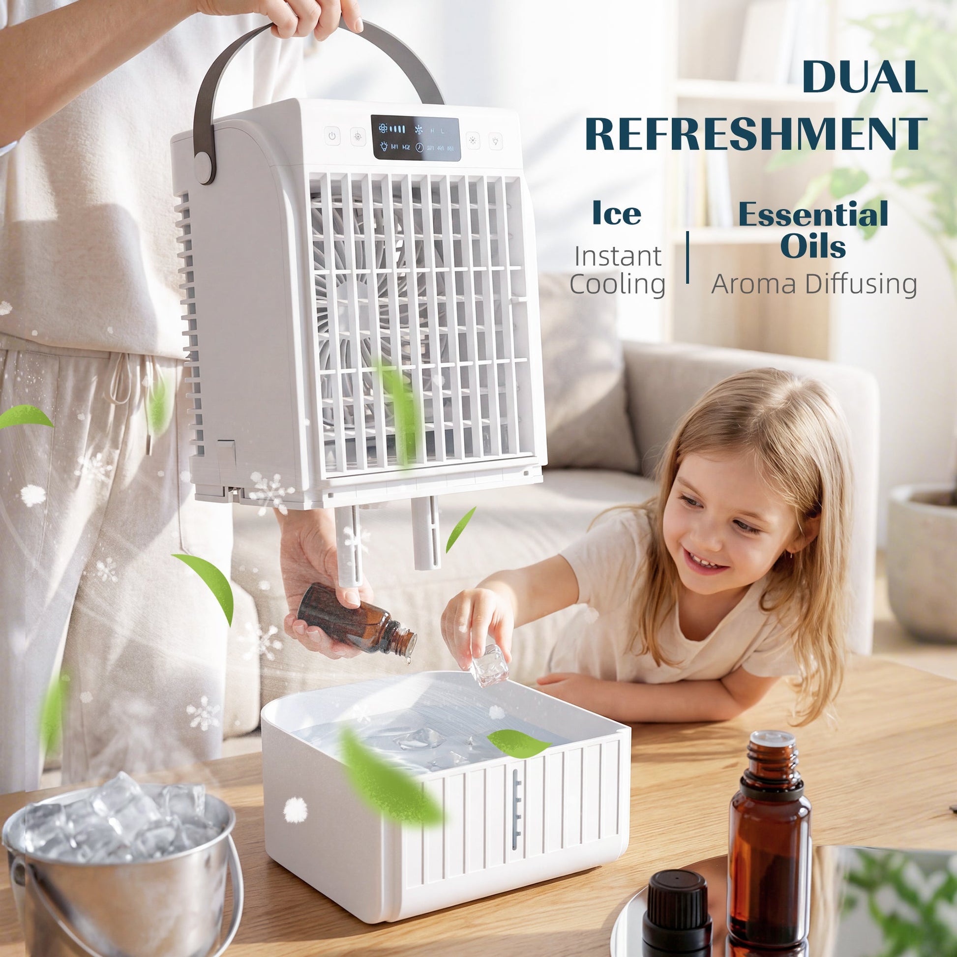 Portable Air Conditioner, 4-in-1 Mini Air Cooler with 4 Wind Speed, 2 Mist Mode, RGB 7 LED Light Best YouTube Store