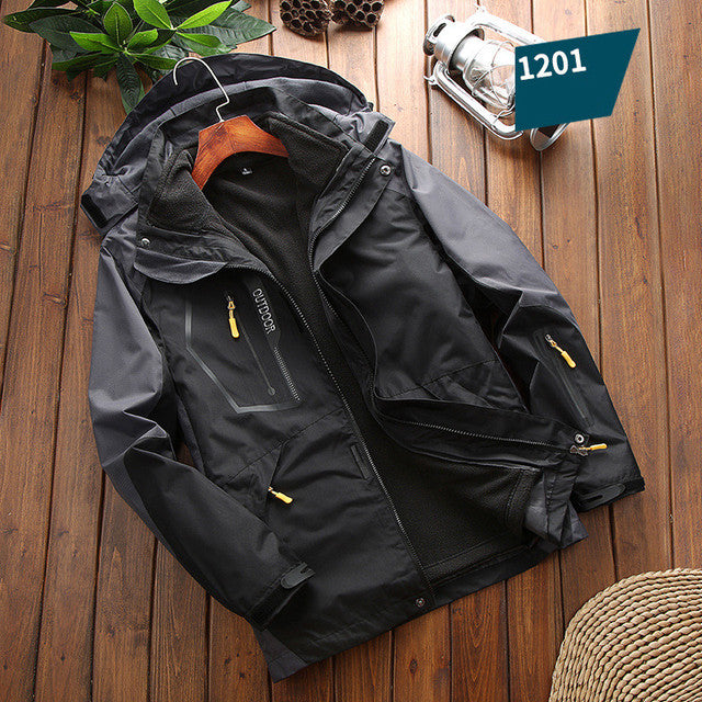 Men's Waterproof 3 in 1 Fleece Lined Outdoor Jacket Pi-Mart
