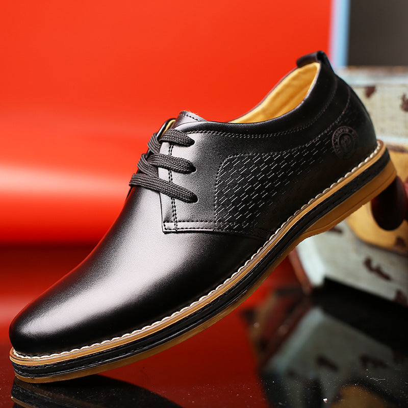 New Men's Shoes Round Toe Lace-Up Casual Shoes LadyShow.Store