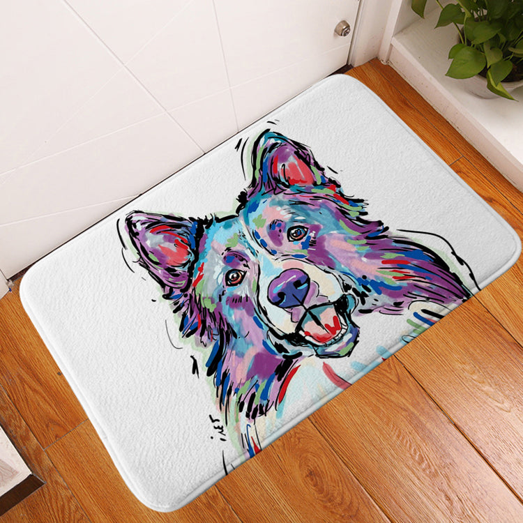 Pet dog flannel floor mat door mat printing foot mat anti-slip mat carpet