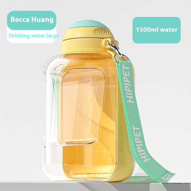 2 In 1 Dog Large Capacity Pets Out Drinking Pot Cat Water Dispenser Portable Water Cup Water And Food Integrated Bowl Pet Products Pets Fashion