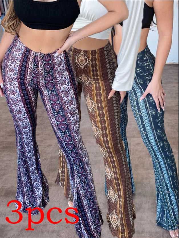 High Elastic Tight Pants Slim Sexy Print Trousers Womens Clothing LadyShow.Store