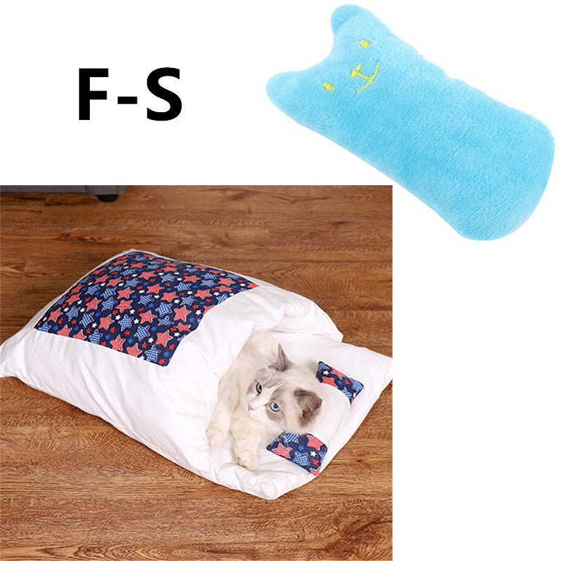 Winter Warm Cat Closed Removable And Washable Quilt Pets Fashion
