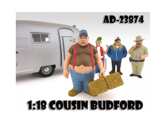 Cousin Budford "Trailer Park" Figure For 1:18 Scale Diecast Model Cars by American Diorama LuxuryLifeWay Online Store
