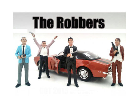 "The Robbers" 4 Piece Figure Set For 1:18 Scale Models by American Diorama LuxuryLifeWay Online Store