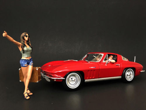 Hitchhiker 2 piece Figurine Set (Green Shirt) for 1/18 Scale Model Cars by American Diorama LuxuryLifeWay Online Store