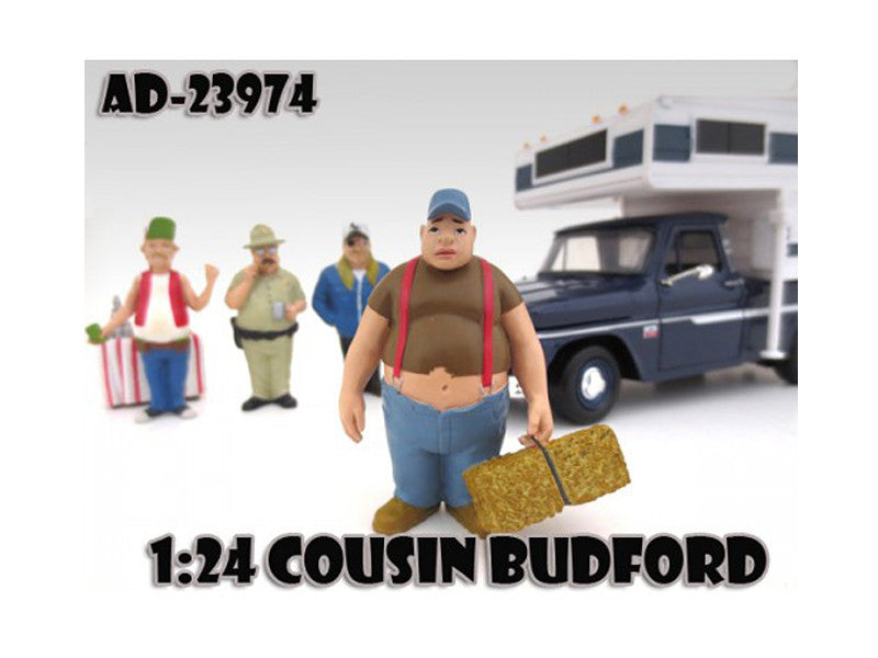 Cousin Budford "Trailer Park" Figure For 1:24 Scale Model Cars by American Diorama LuxuryLifeWay Online Store