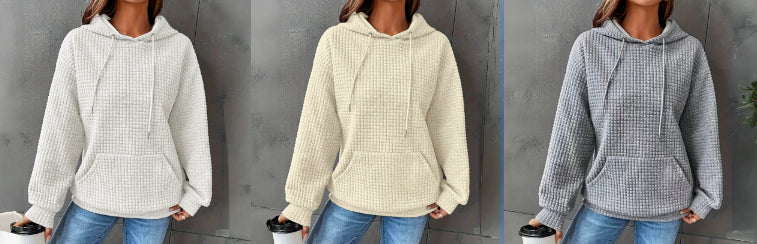 Women's Loose Fitting Hooded Long Sleeved Sweatshirt NorixaFashion.com