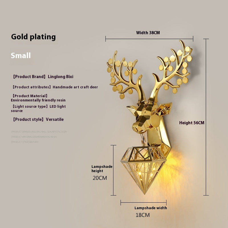 Deer Head Wall Lamp Creative Personalized Antlers PearlNestDecor.com