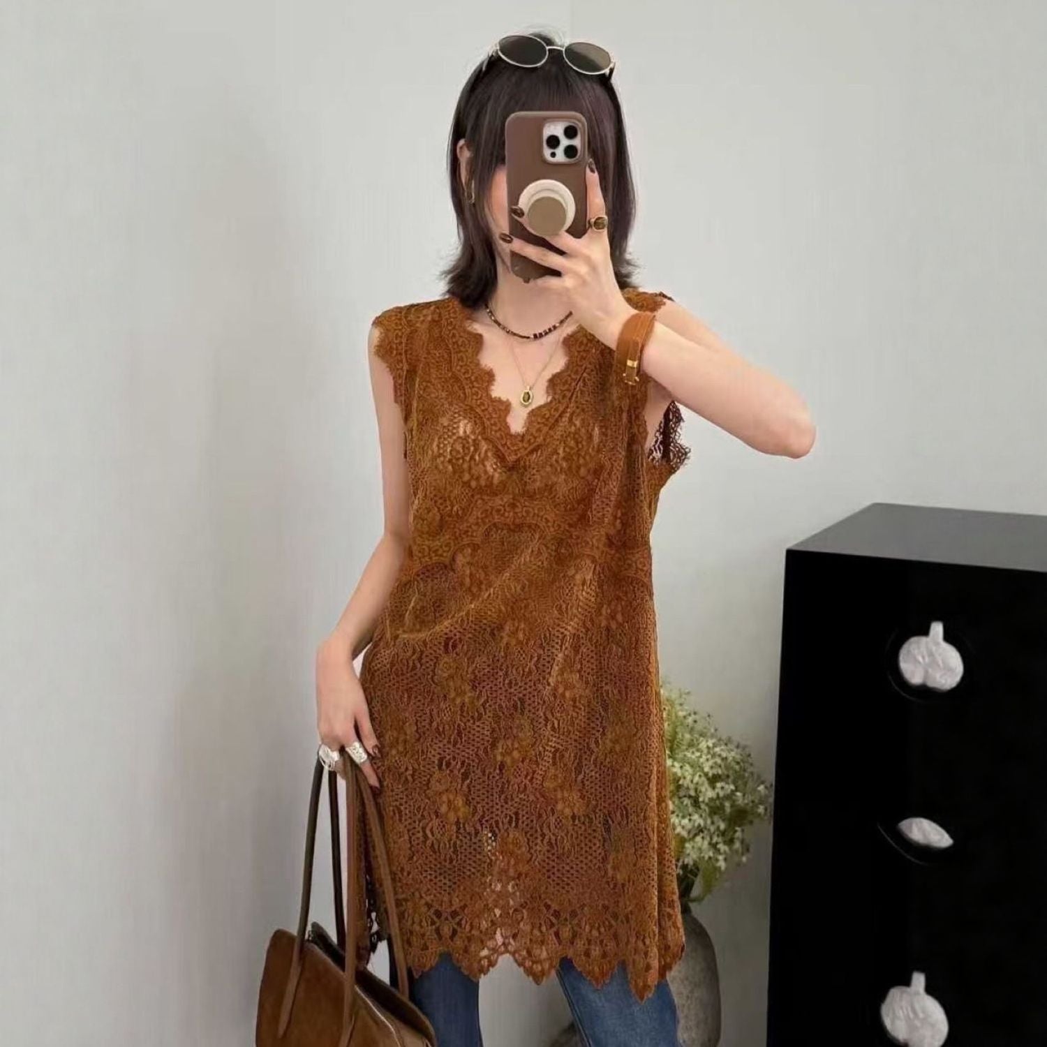Lace Sleeveless Vest Dress Women NorixaFashion.com