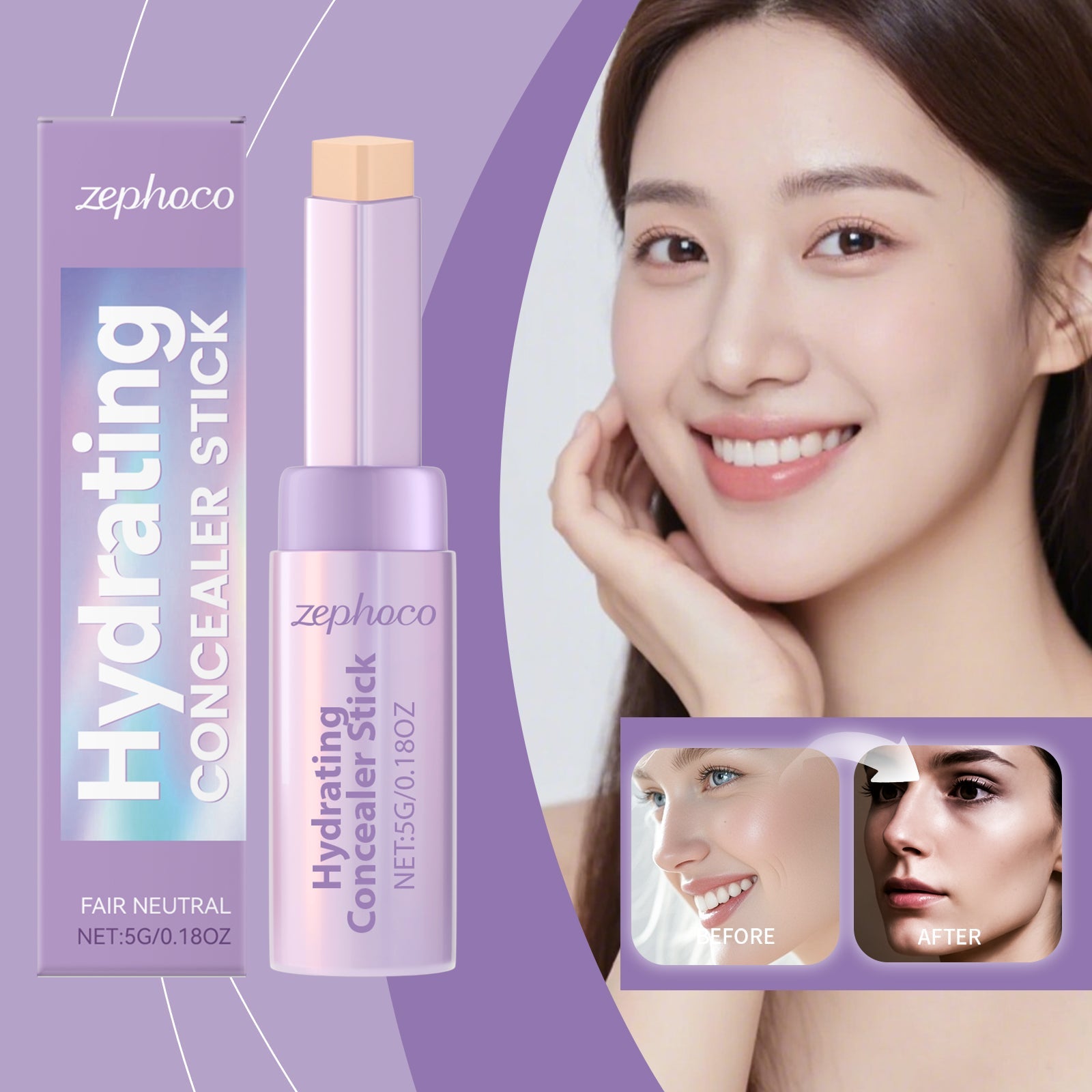 Contour And Concealer Stick Ivory White Tri Light Beauty