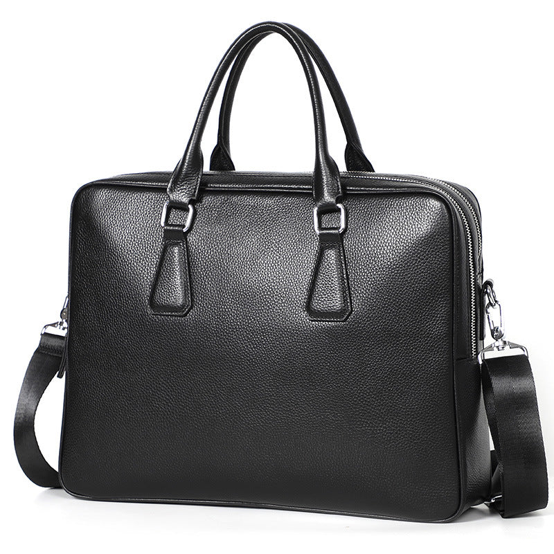 Handbag Men's Leather Briefcase Cowhide Horizontal Large Capacity CJD