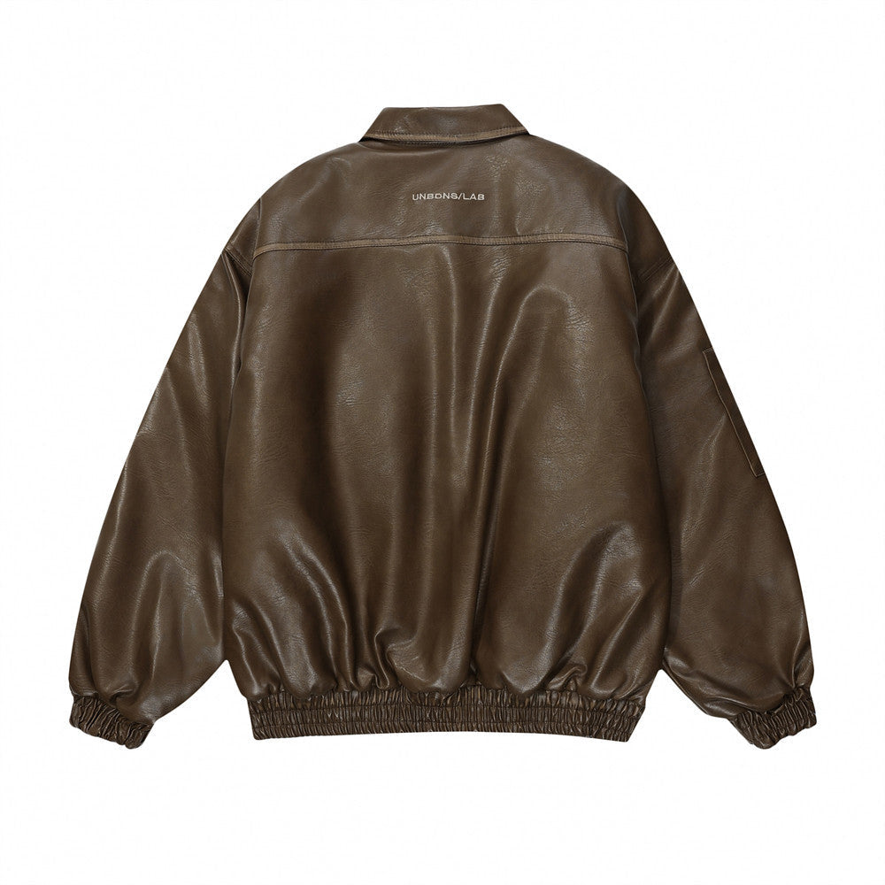 Distressed Biker's Leather Jacket Men's Clothing Padded Lapel Best YouTube Store