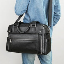 Genuine Leather Large Capacity Briefcase Men's Horizontal First Layer Cowhide Computer Storage Bag CJD