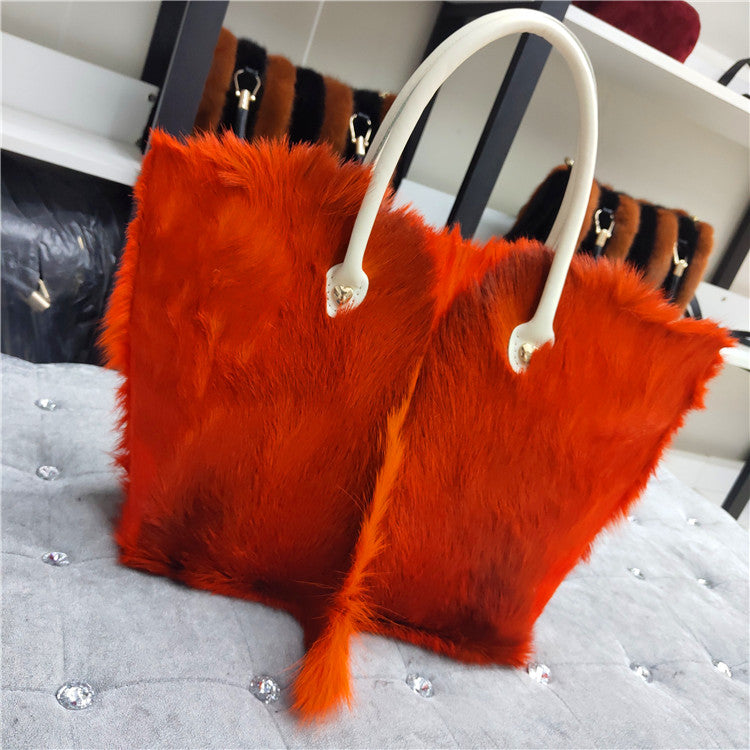 European And American Fashion Minimalist Cowhide Handle Handbag LadyShow.Store
