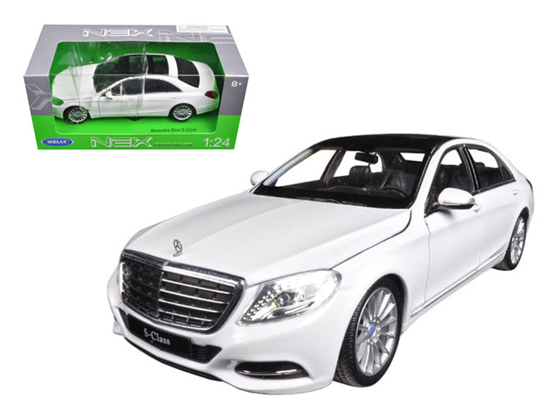 Mercedes Benz S Class with Sunroof White "NEX Models" 1/24 Diecast Model Car by Welly LuxuryLifeWay Online Store