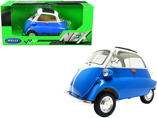 BMW Isetta Blue and White "NEX Models" 1/18 Diecast Model Car by Welly LuxuryLifeWay Online Store