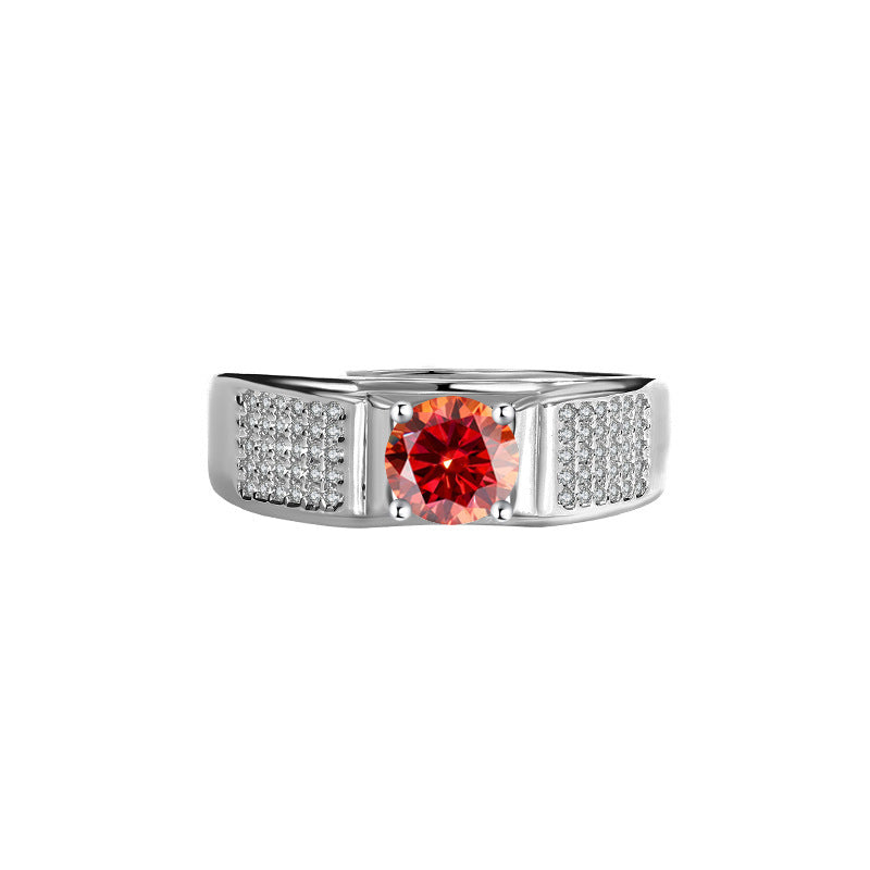 D Color Moissanite Starry Men's Ring LadyShow.Store