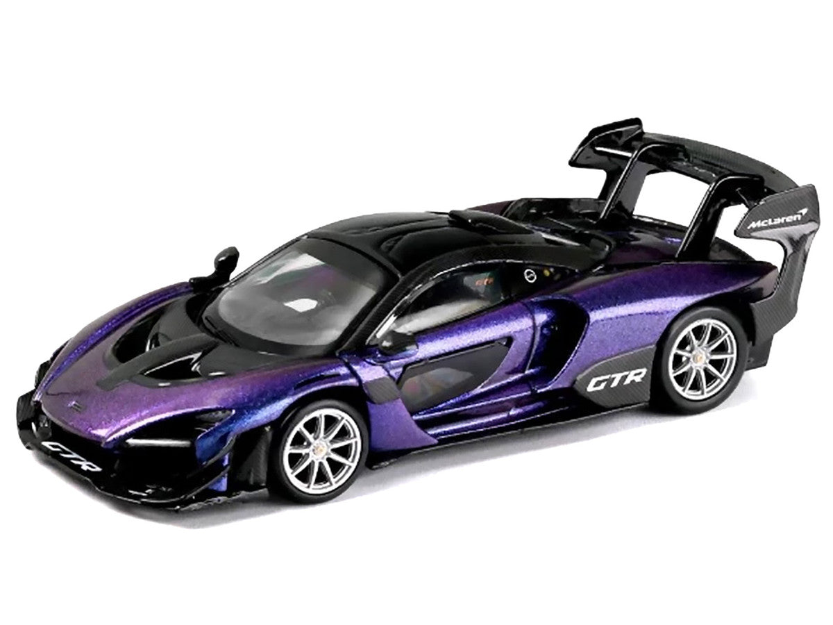 McLaren Senna GTR Midnight Purple Metallic with Black Top "HCFC 2025 Limited Edition" 1/64 Diecast Model Car by Trends Hobby LuxuryLifeWay Online Store