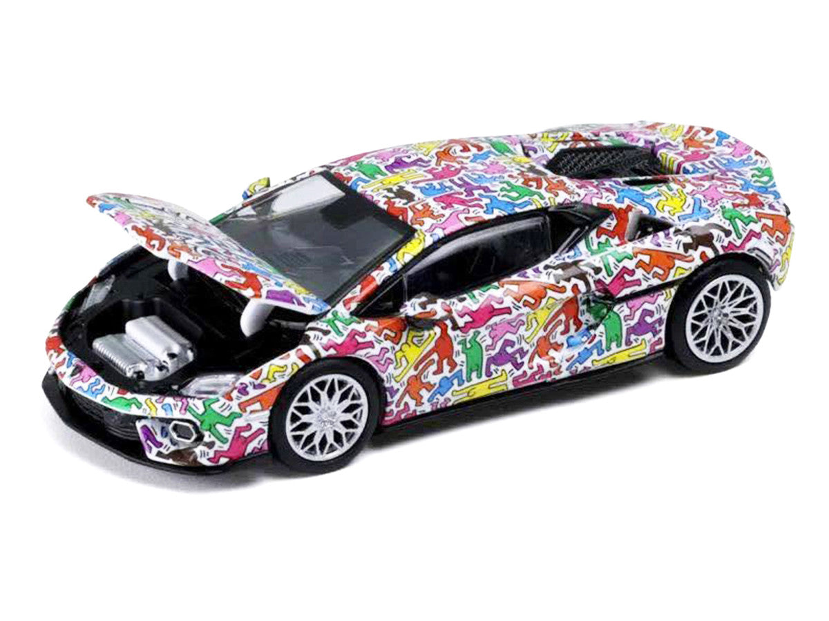Lamborghini Temerario "Keith Haring Livery" White with Graphics 1/64 Diecast Model car by Trends Hobby LuxuryLifeWay Online Store