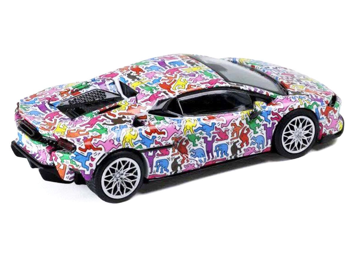 Lamborghini Temerario "Keith Haring Livery" White with Graphics 1/64 Diecast Model car by Trends Hobby LuxuryLifeWay Online Store