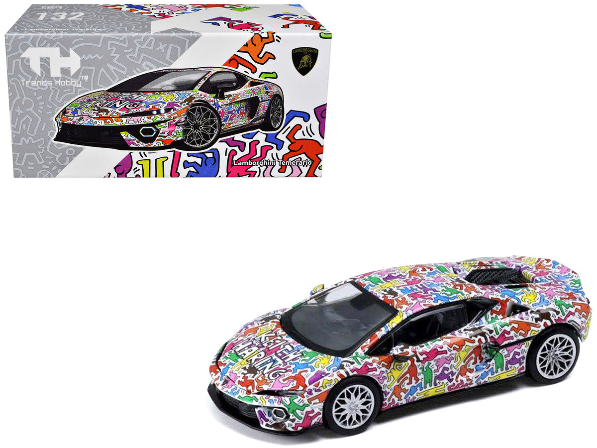 Lamborghini Temerario "Keith Haring Livery" White with Graphics 1/64 Diecast Model car by Trends Hobby LuxuryLifeWay Online Store
