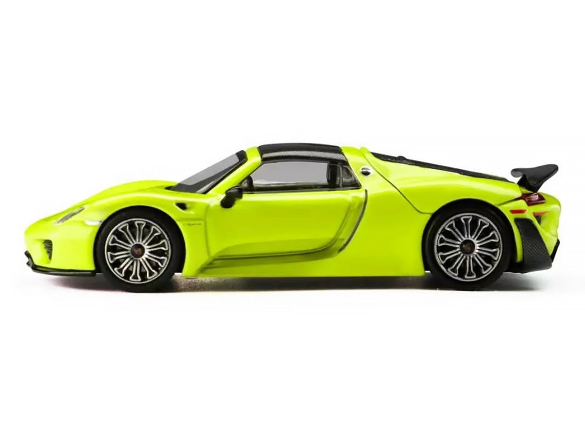 Porsche 918 Spyder Acid Green with Carbon Top 1/64 Diecast Model Car by Trends Hobby LuxuryLifeWay Online Store