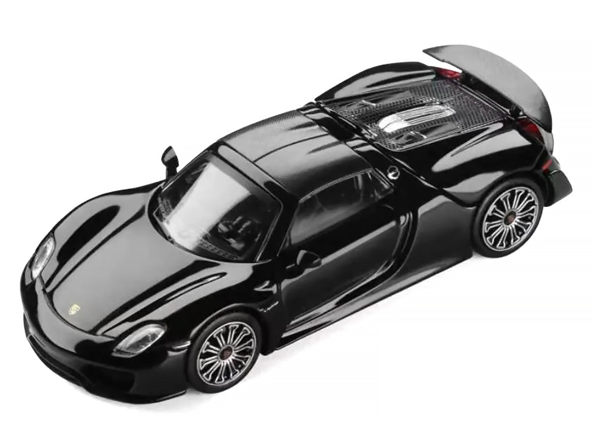 Porsche 918 Spyder Black with Carbon Top 1/64 Diecast Model Car by Trends Hobby LuxuryLifeWay Online Store