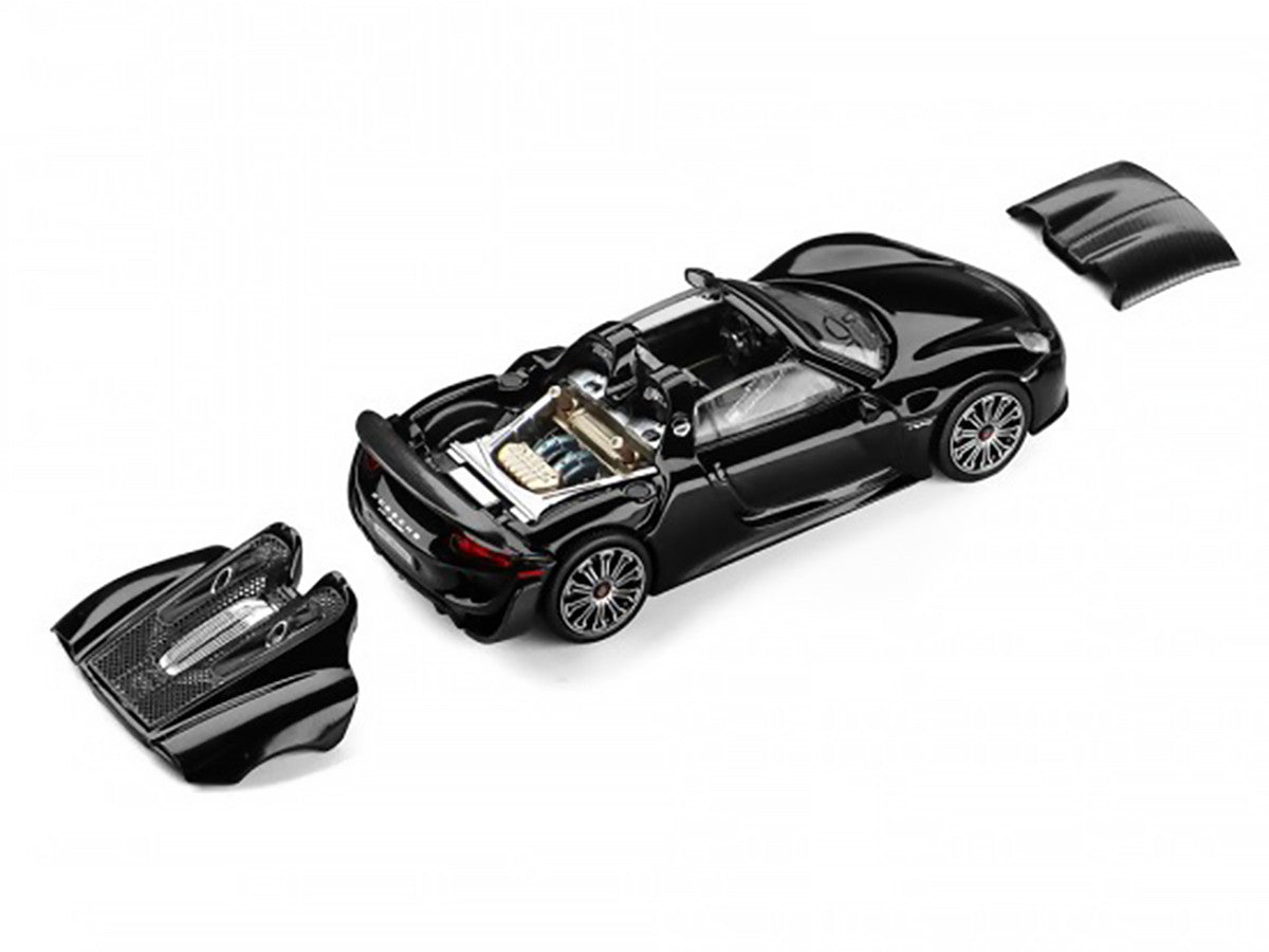 Porsche 918 Spyder Black with Carbon Top 1/64 Diecast Model Car by Trends Hobby LuxuryLifeWay Online Store