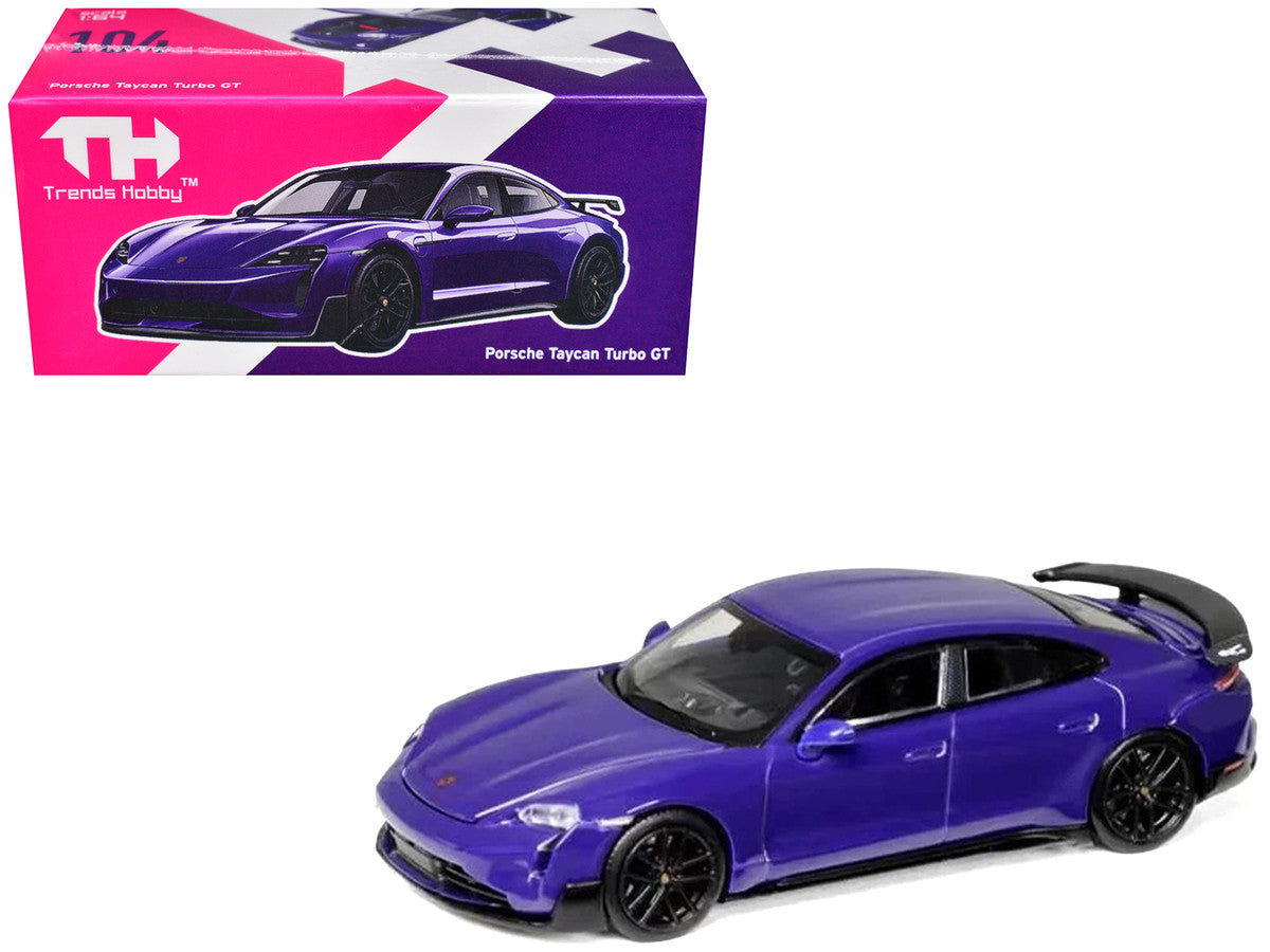 Porsche Taycan Turbo GT Purple 1/64 Diecast Model Car by Trends Hobby LuxuryLifeWay Online Store