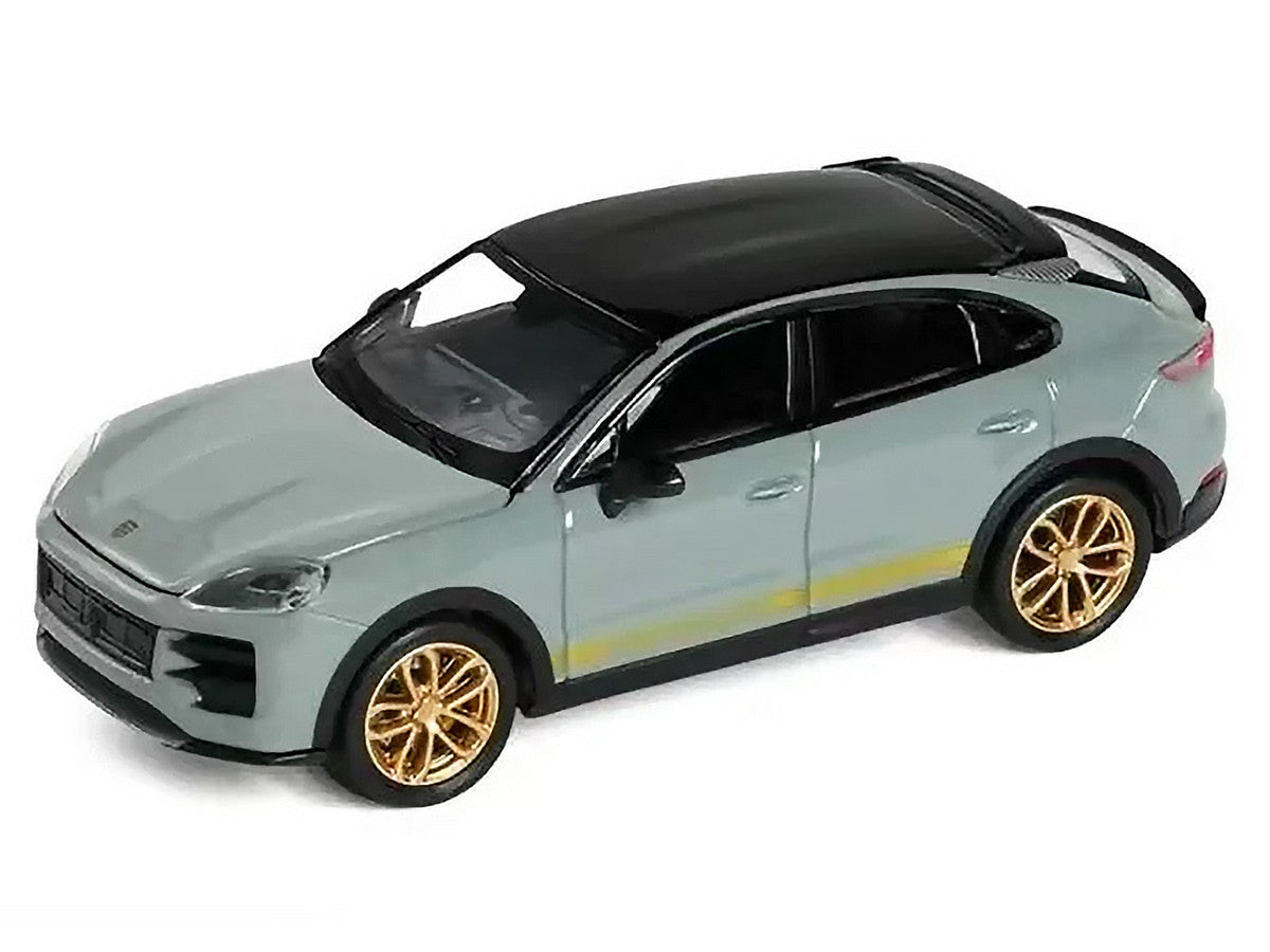 Porsche Cayenne Turbo GT Gray with Black Top and Gold Stripes 1/64 Diecast Model Car by Trends Hobby LuxuryLifeWay Online Store