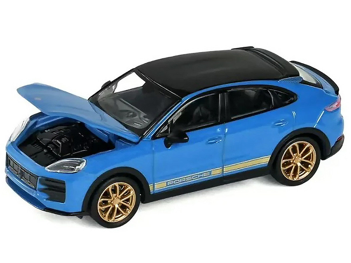 Porsche Cayenne Turbo GT Blue with Black Top and Gold Stripes 1/64 Diecast Model Car by Trends Hobby LuxuryLifeWay Online Store