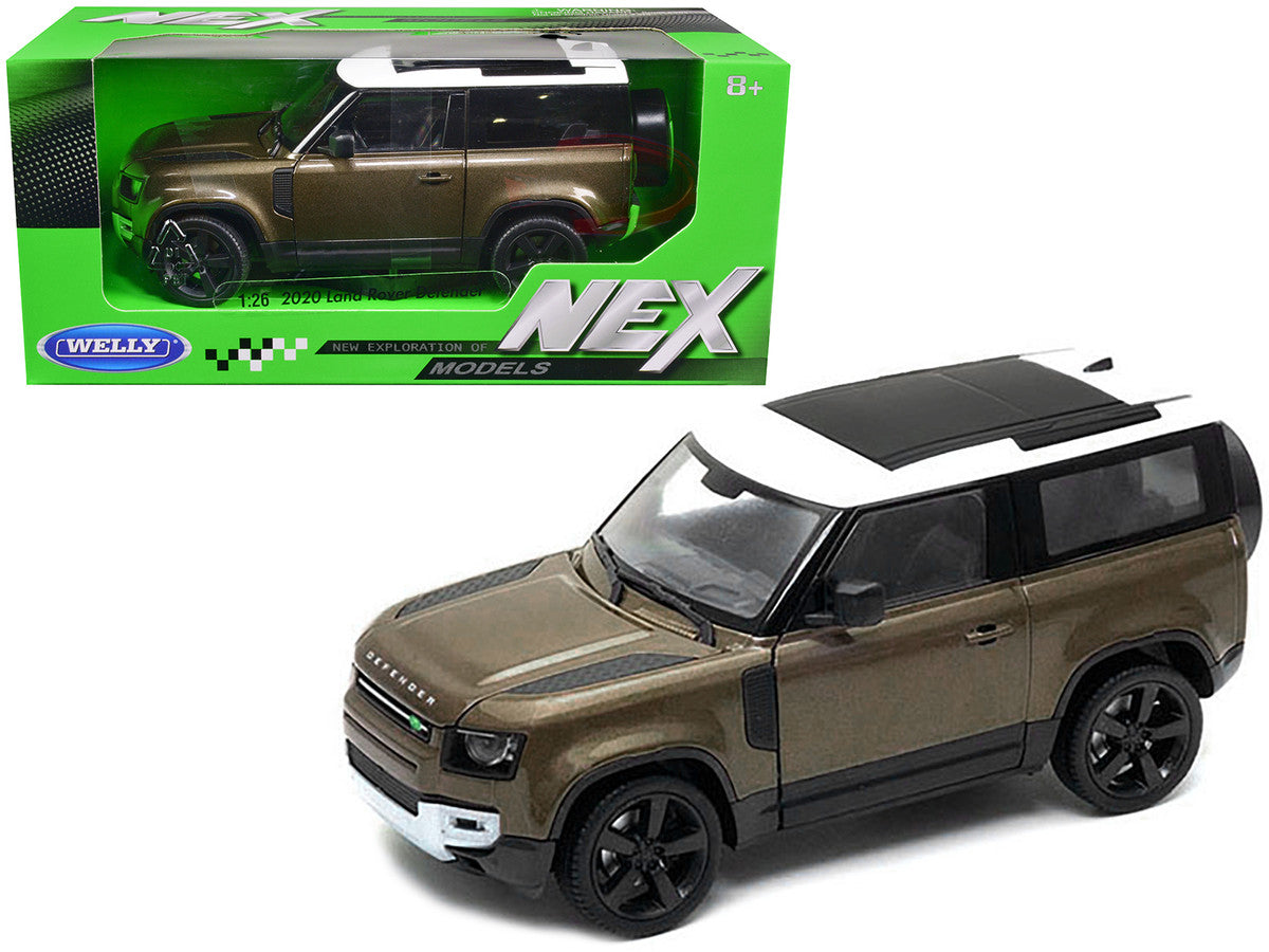 2020 Land Rover Defender Brown Metallic with White Top "NEX Models" 1/26 Diecast Model Car by Welly LuxuryLifeWay Online Store