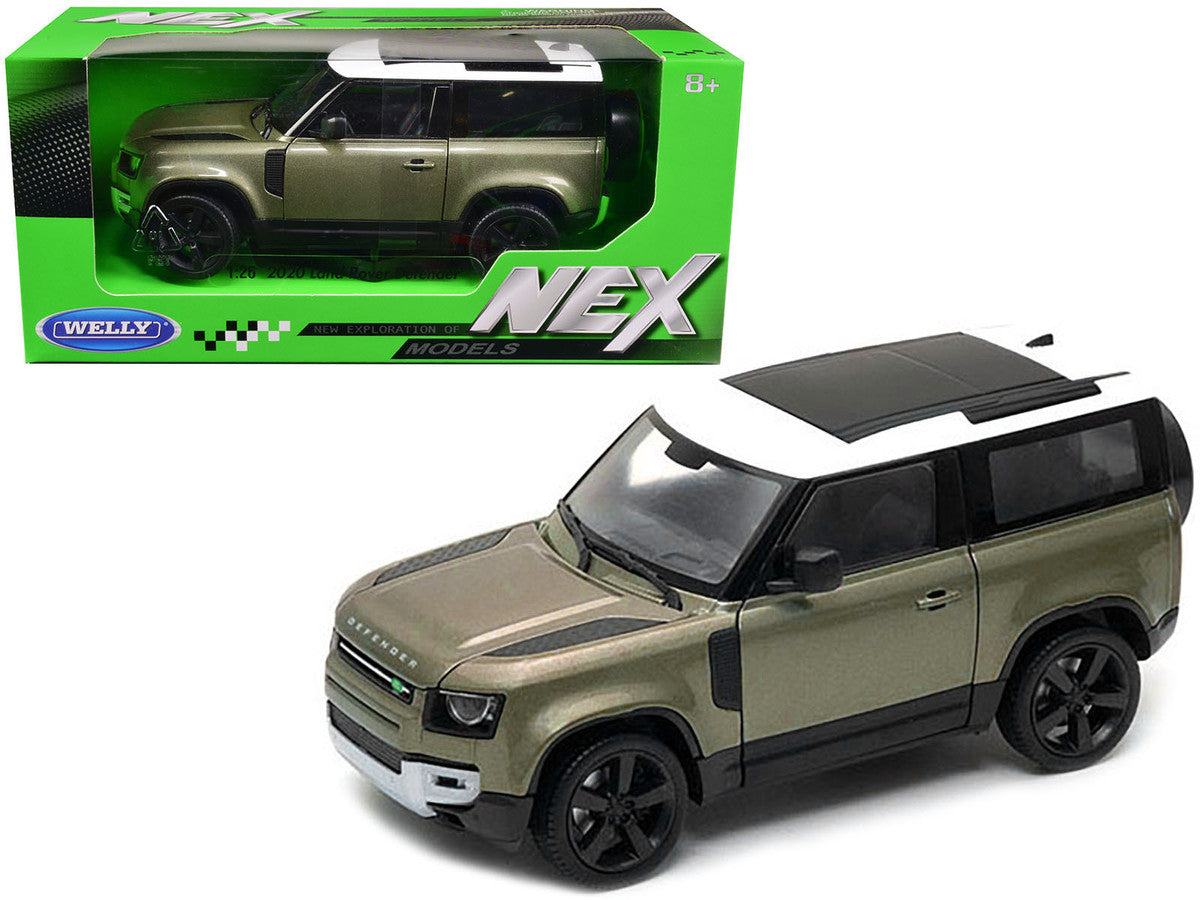 2020 Land Rover Defender Green Metallic with White Top "NEX Models" 1/26 Diecast Model Car by Welly LuxuryLifeWay Online Store