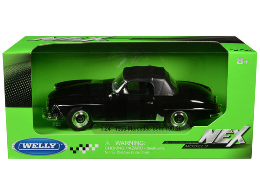 1955 Mercedes-Benz 190 SL (Closed Roof) Black "NEX Models" Series 1/24 Diecast Model Car by Welly LuxuryLifeWay Online Store