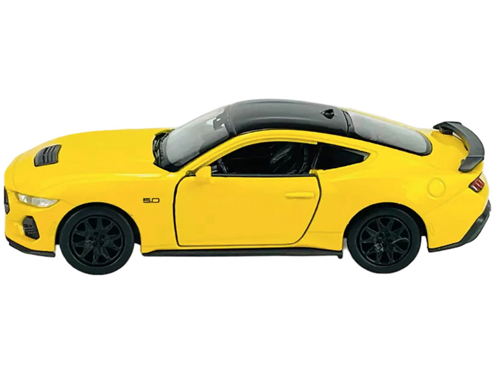 2024 Ford Mustang GT 5.0 Yellow with Black Top "NEX Models" Series 1/25 Diecast Model Car by Welly LuxuryLifeWay Online Store