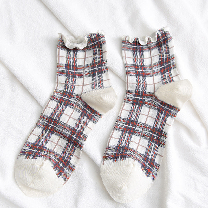 Plaid women's socks