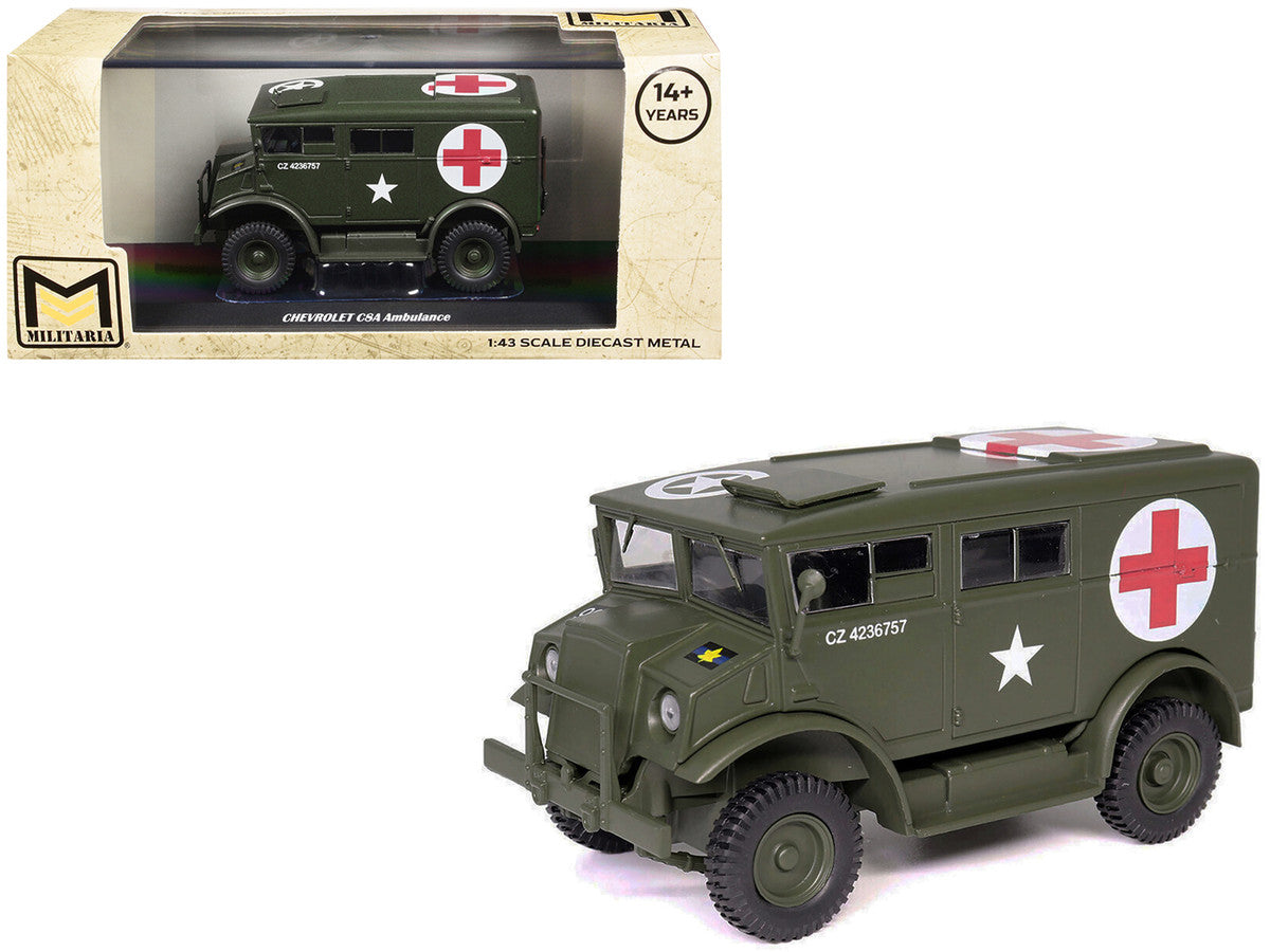 Chevrolet C8A Ambulance Olive Drab "United States Army" 1/43 Diecast Model by Militaria Die Cast LuxuryLifeWay Online Store