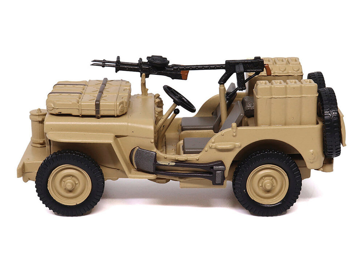 British SAS 1/4-Ton Willys Jeep with Vickers K Machine Gun Desert Sand "British Royal Army" 1/43 Diecast Model by Militaria Die Cast LuxuryLifeWay Online Store