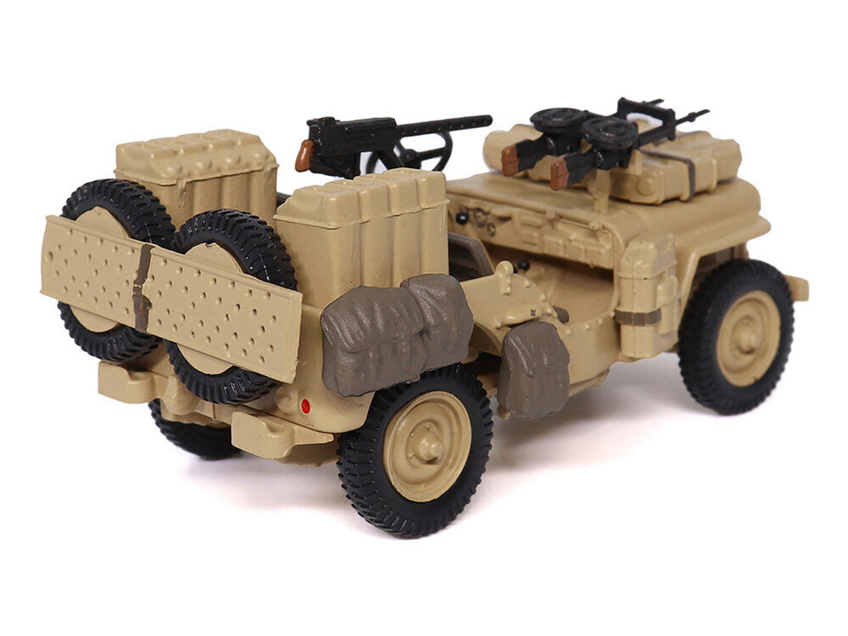 British SAS 1/4-Ton Willys Jeep with Vickers K Machine Gun Desert Sand "British Royal Army" 1/43 Diecast Model by Militaria Die Cast LuxuryLifeWay Online Store