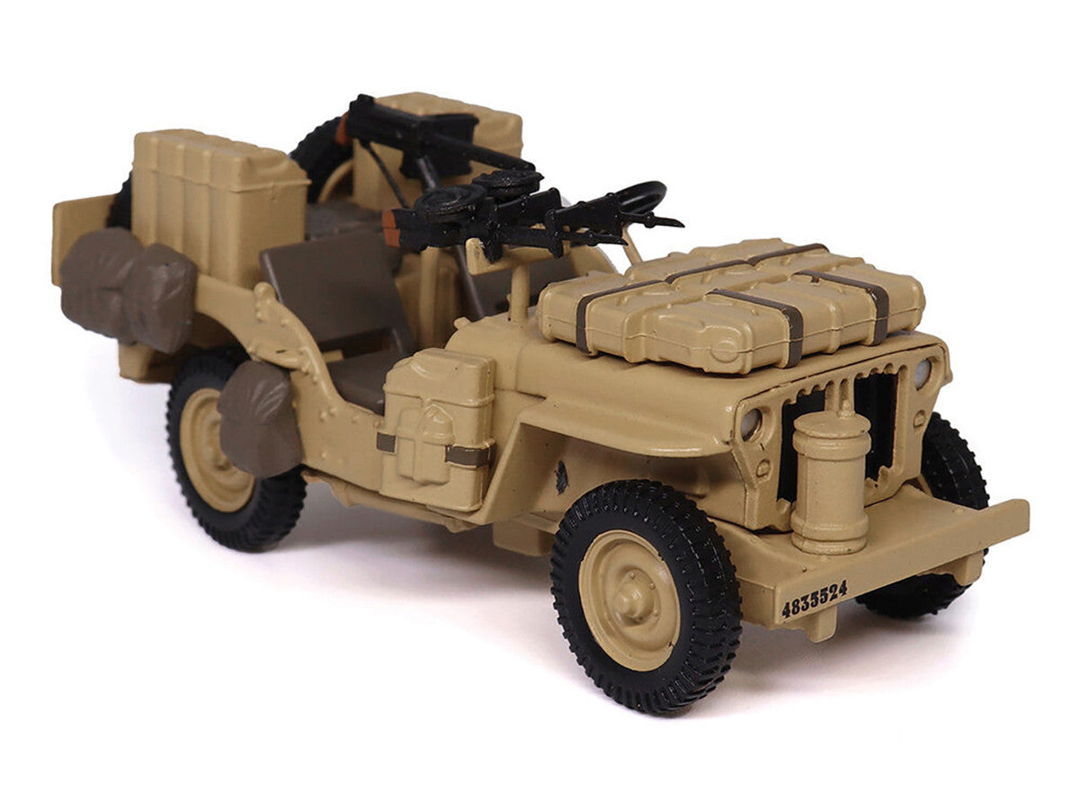 British SAS 1/4-Ton Willys Jeep with Vickers K Machine Gun Desert Sand "British Royal Army" 1/43 Diecast Model by Militaria Die Cast LuxuryLifeWay Online Store