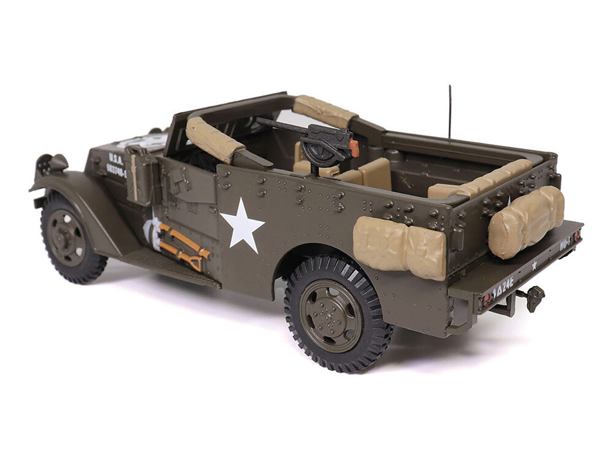 White M3 Scout Car Olive Drab "United States Army" 1/43 Diecast Model by Militaria Die Cast LuxuryLifeWay Online Store