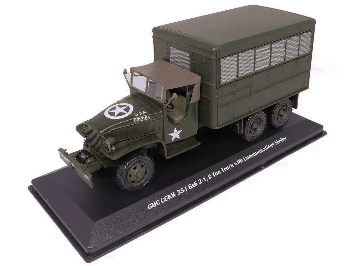 GMC CCKW 353 6x6 2-1/2 Ton Truck with Communications Shelter Olive Drab "United States Army" 1/43 Diecast Model by Militaria Die Cast LuxuryLifeWay Online Store