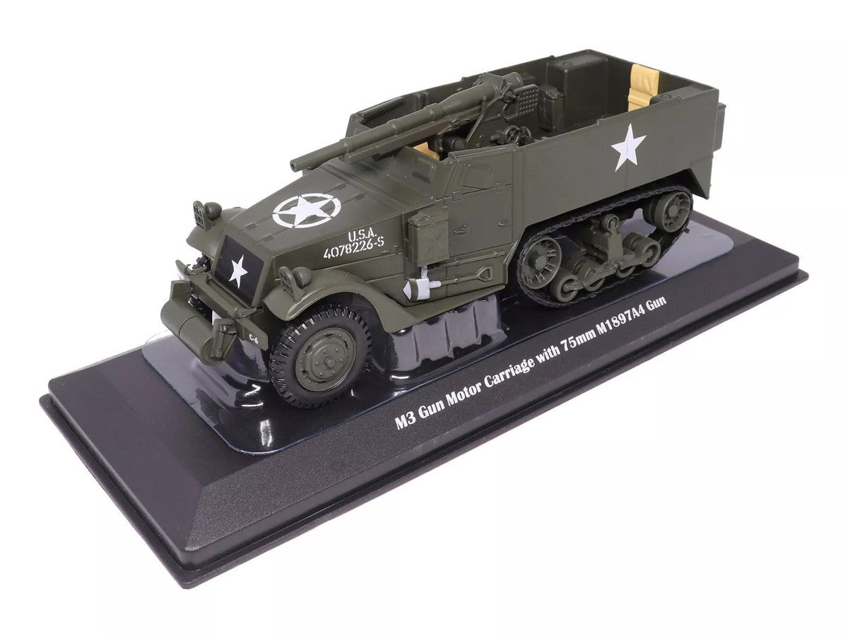 M3 Gun Motor Carriage with 75mm M1897A4 Gun Olive Drab "United States Army" 1/43 Diecast Model by Militaria Die Cast LuxuryLifeWay Online Store