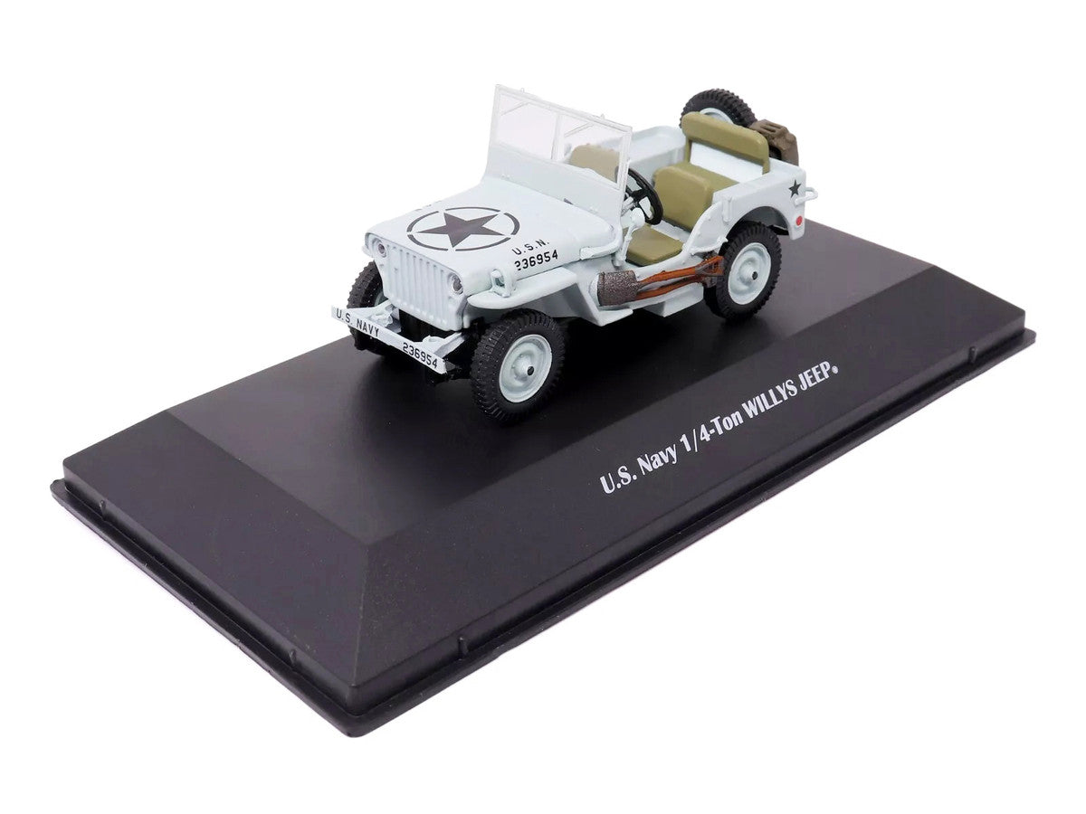 Willys Jeep 1/4-Ton Car Light Blue "United States Navy" 1/43 Diecast Model by Militaria Die Cast LuxuryLifeWay Online Store
