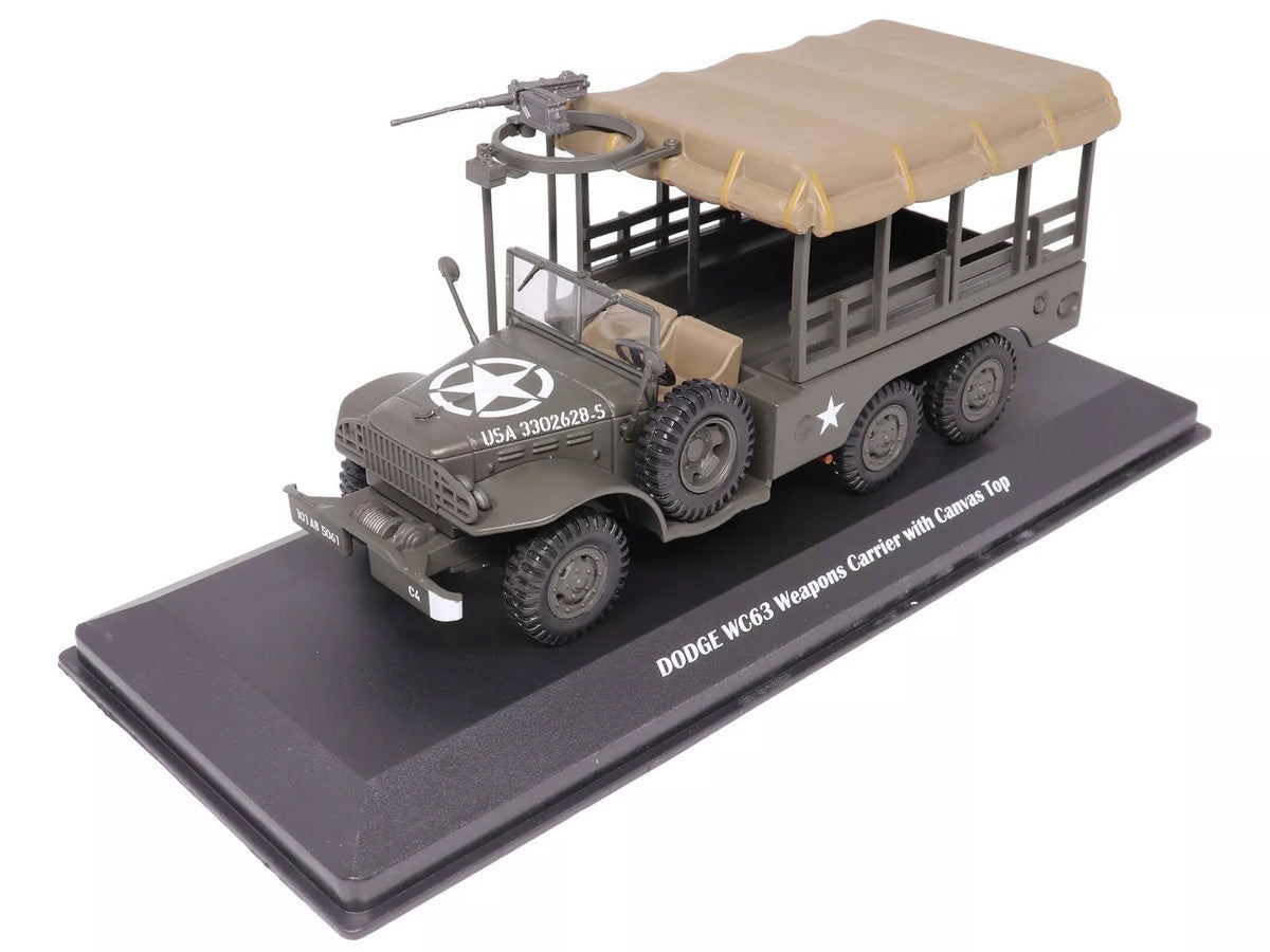 Dodge WC63 Weapons Carrier with Canvas Top Olive Drab "United States Army" 1/43 Diecast Model by Militaria Die Cast LuxuryLifeWay Online Store