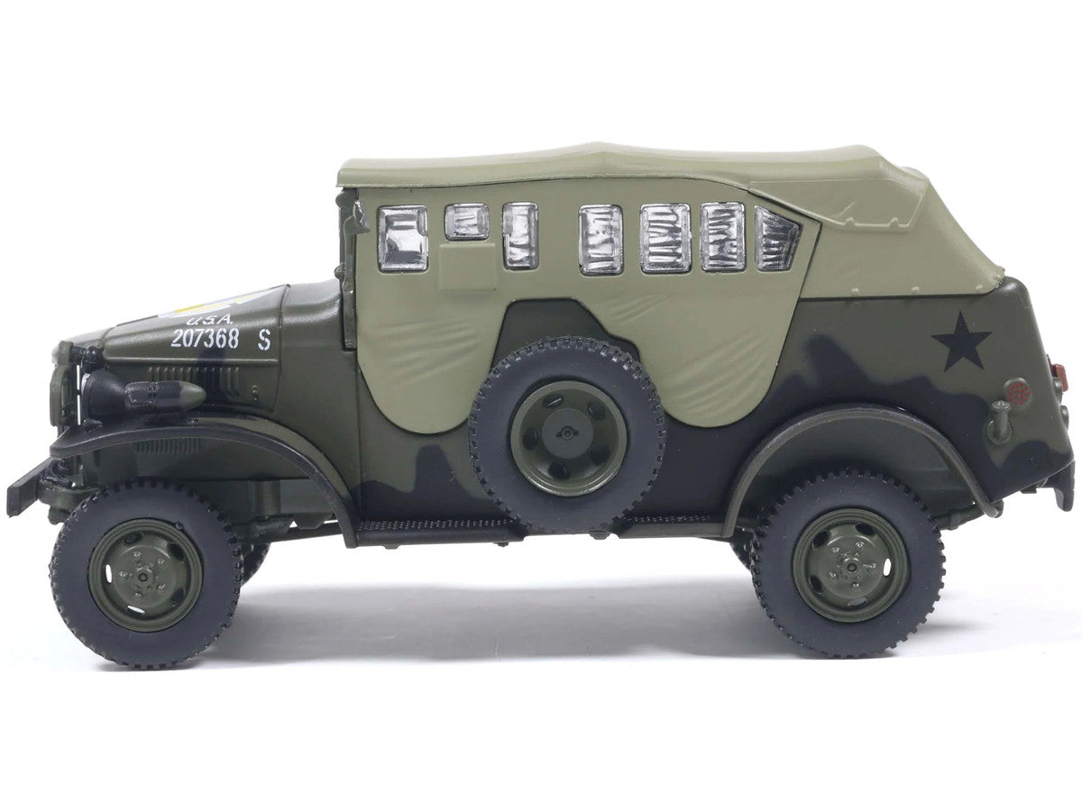 Dodge WC-6 Command Car with Canvas Top Olive Drab "2nd Armored Division France" (1944) United States Army 1/43 Diecast Model by Militaria Die Cast LuxuryLifeWay Online Store