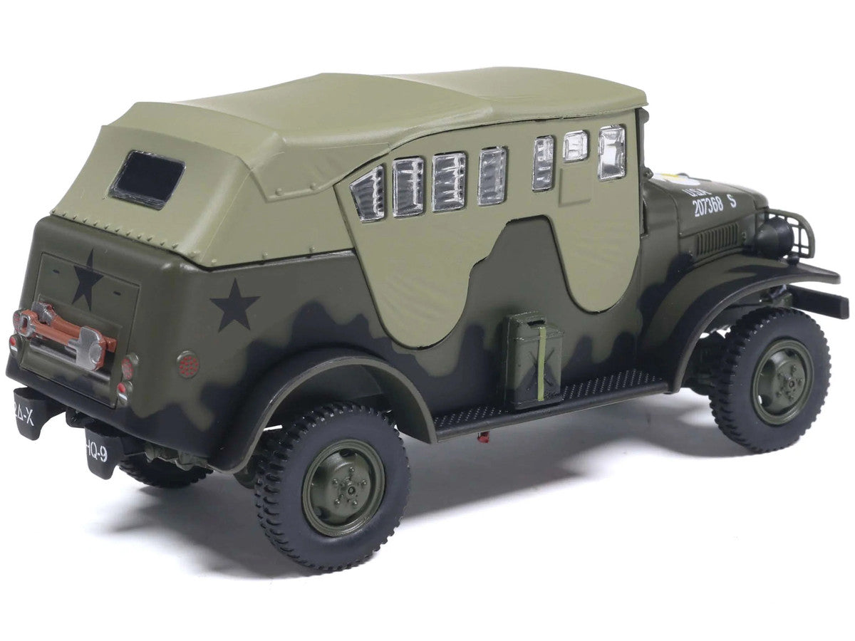 Dodge WC-6 Command Car with Canvas Top Olive Drab "2nd Armored Division France" (1944) United States Army 1/43 Diecast Model by Militaria Die Cast LuxuryLifeWay Online Store