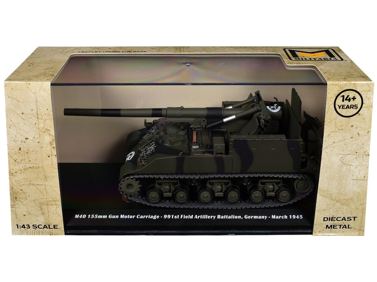 M40 155mm Gun Motor Carriage "991st Field Artillery Battalion Germany" (1945) United States Army 1/43 Diecast Model by Militaria Die Cast LuxuryLifeWay Online Store