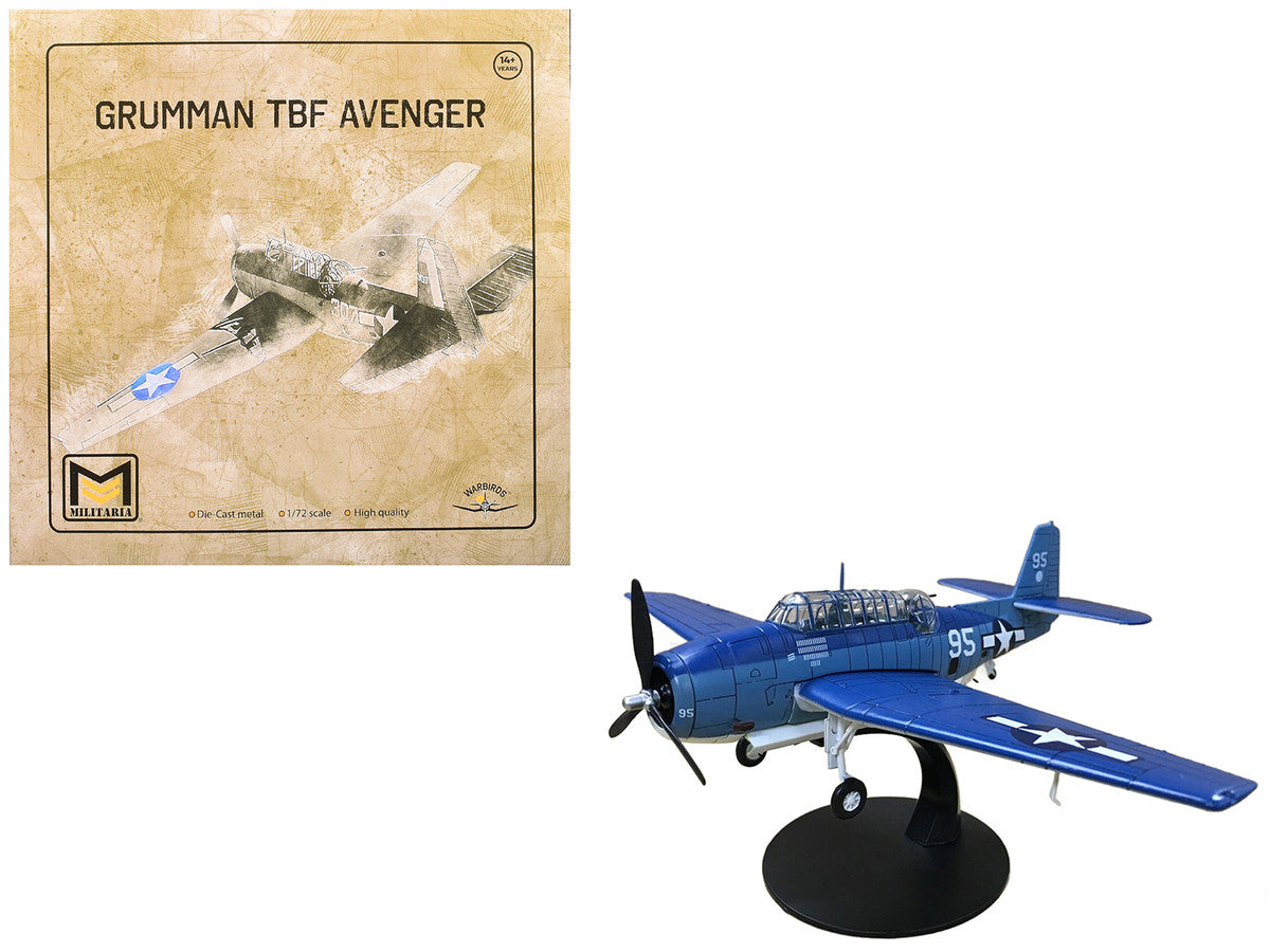 Grumman TBF Avenger Bomber Aircraft "White 95 USS Hornet" (1944) United States Navy 1/72 Diecast Model by Militaria Die Cast LuxuryLifeWay Online Store